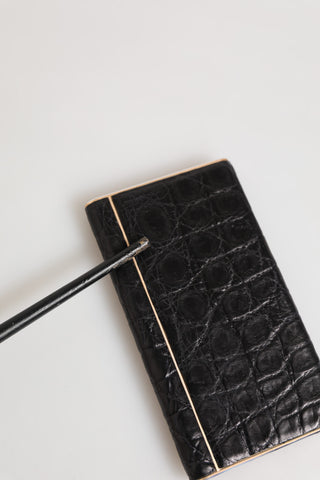 Black Leather Exotic Skin 3000mAh Power Bank Charger USB