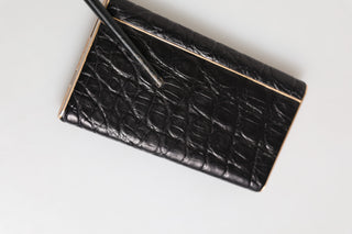 Black Leather Exotic Skin 3000mAh Power Bank Charger USB