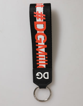 Schwarz Rot Logo Polyester Messing Halter Schlüsselanhänger