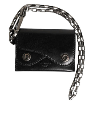 Cartera para hombre de cuero Cavallo con cadena y cierre a presión