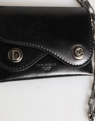 Cartera para hombre de cuero Cavallo con cadena y cierre a presión
