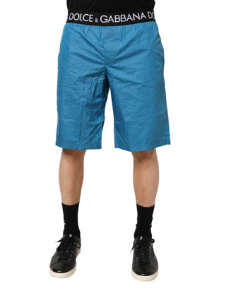 Pantalones cortos de playa con cinturilla azul y logo