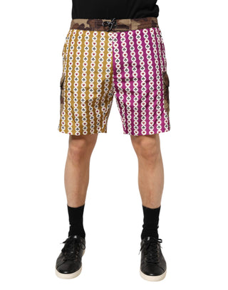 Pantalones cortos de playa con estampado de cartas de juego camuflaje multicolor