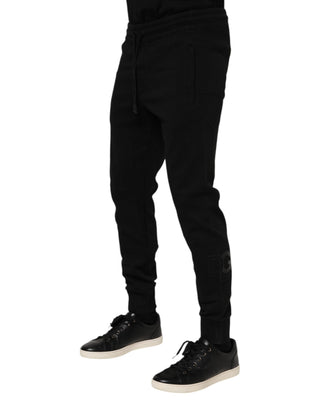 Pantalones jogger para hombre de algodón negro