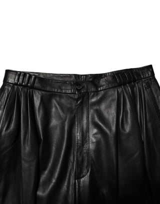Schwarze Lammnappa Lederhose Herren