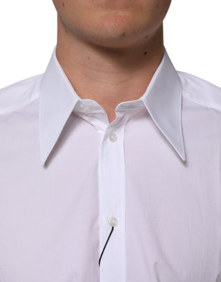 White Cotton Slim Fit Dress Formal Men Shirt