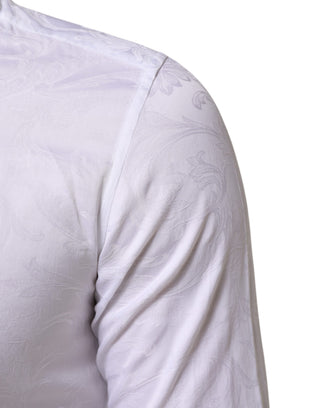 Weißes Baumwollhemd mit MARTINI Paisley Jacquardmuster
