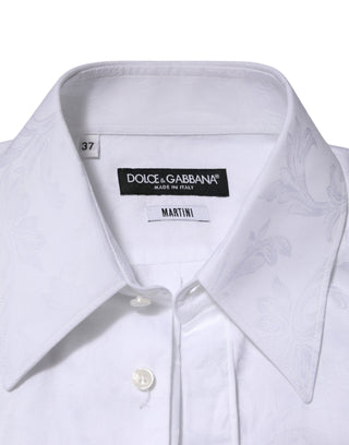 Weißes Baumwollhemd mit MARTINI Paisley Jacquardmuster
