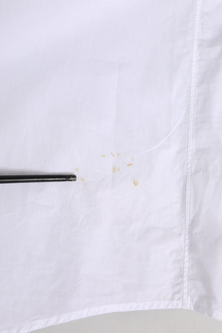 Weißes Baumwollhemd mit Gold-Kronenkragen