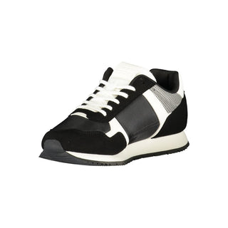 Schwarzer Polyurethan-Herren-Sneaker