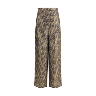 Braune Freizeithose aus Seide