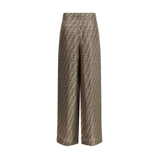 Braune Freizeithose aus Seide