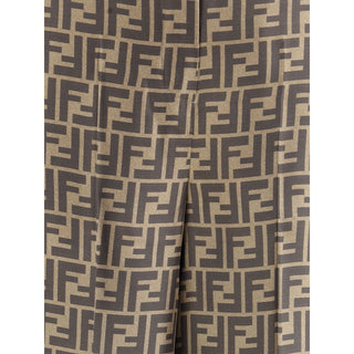 Braune Freizeithose aus Seide