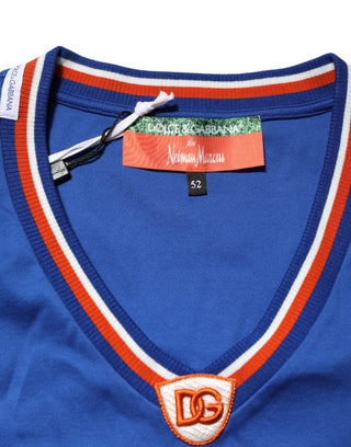 Camiseta de malla de algodón azul con logo DG  