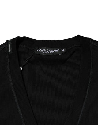Cárdigan para hombre de algodón negro con botones  
