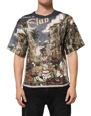 Palermo Jazz Club Linen Crew Neck Men T-shirt