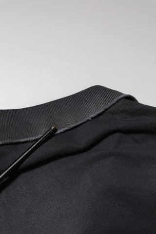 Camiseta tipo polo para hombre gris de algodón con cuello y corona  