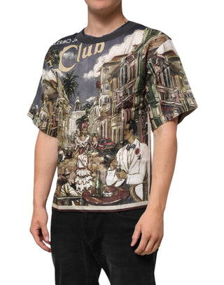 Palermo Jazz Club Linen Crew Neck Men T-shirt