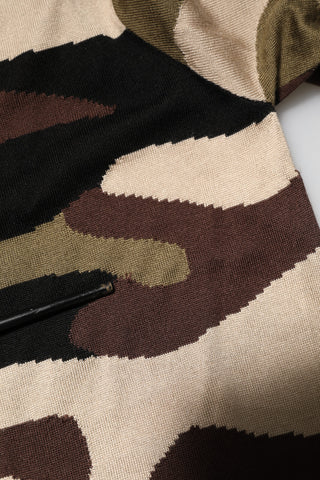 Camouflage Brown Silk Military Polo T-shirt