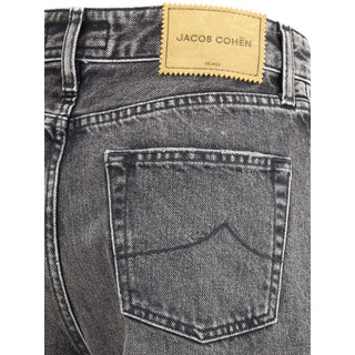 Gray Cotton Relaxed Fit Jeans