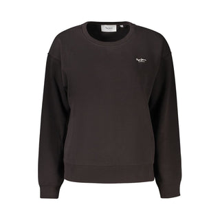 Black Polyester Women Sweatshirt