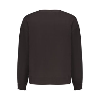 Black Polyester Women Sweatshirt