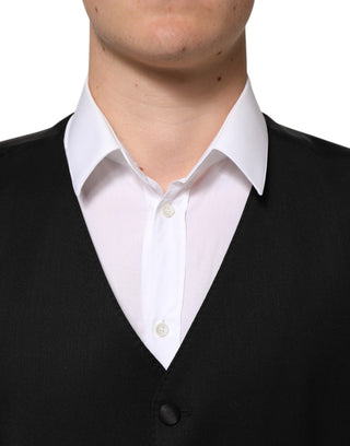 Schwarze Wollweste für formelle Herren