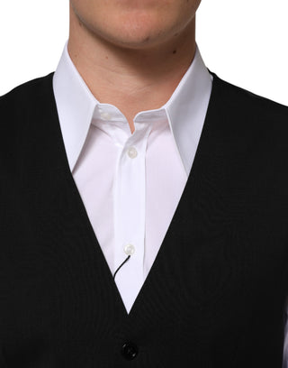 Black Wool Dress Formal Men Waistcoat Vest