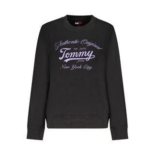 Black Cotton Women Sweatshirt