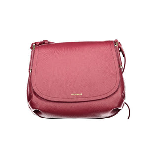 Bolso de mano de cuero violeta para mujer