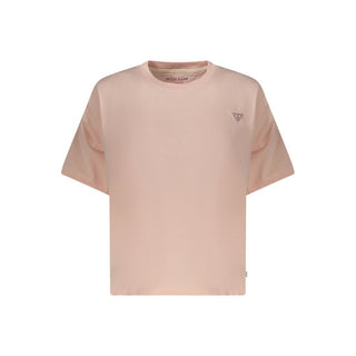 Camiseta rosa de algodón para mujer