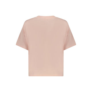 Camiseta rosa de algodón para mujer