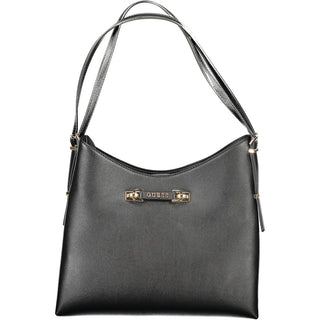 Schwarze Damenhandtasche aus Polyurethan