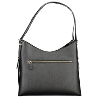 Schwarze Damenhandtasche aus Polyurethan
