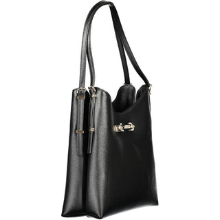 Schwarze Damenhandtasche aus Polyurethan