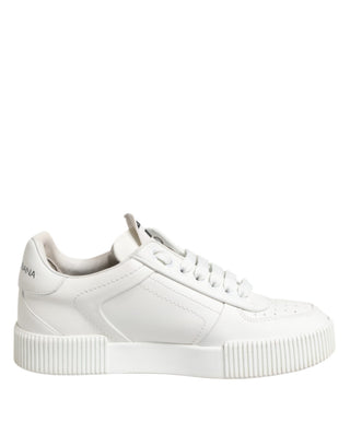 Weiße Miami Leder-Low-Top-Sneaker