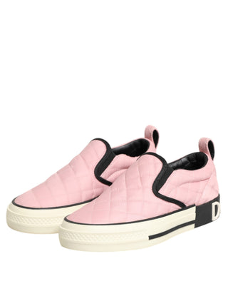 Zapatillas sin cordones de nylon acolchado rosa