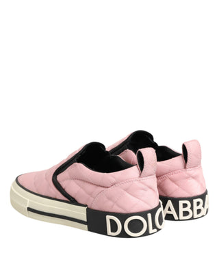 Zapatillas sin cordones de nylon acolchado rosa