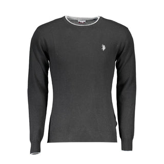 Schwarzer Herrenpullover aus Wolle
