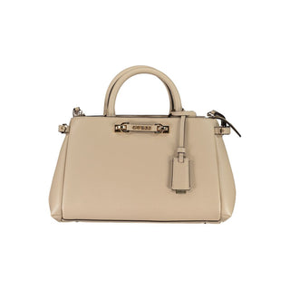 Beige Damenhandtasche aus Polyurethan