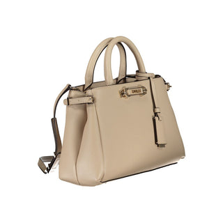 Beige Damenhandtasche aus Polyurethan