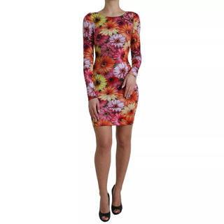 Vestido mini ajustado con estampado floral multicolor