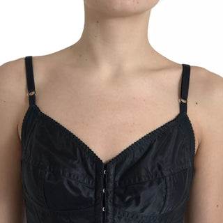 Vestido mini corsé bodycon de nylon negro