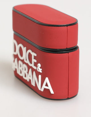 Funda para Airpods con accesorio de silicona roja y blanca con logo en relieve