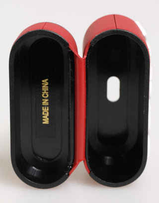 Funda para Airpods con accesorio de silicona roja y blanca con logo en relieve
