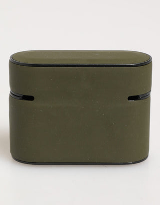 Army Green Rubber Logo Embossed Accessory  Airpods Case