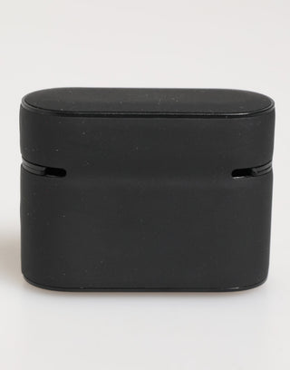Funda para Airpods con accesorio de goma negra menta con logo en relieve