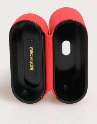 Red PVC DG Logo Embossed Men Flip Holder  Airpods Case