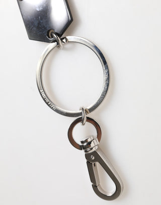 Black Sint Glass Plaque DG Logo Metal PlateKeychain Keyring