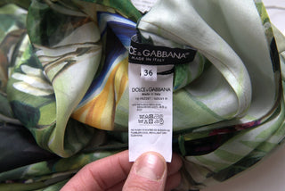Vestido largo para mujer con estampado de jungla multicolor en seda  